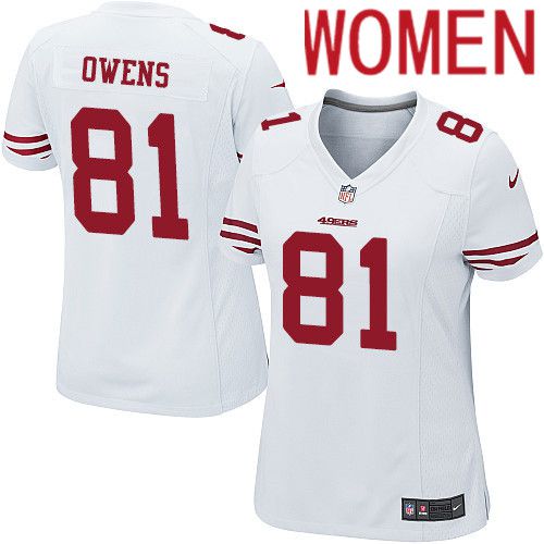 Women San Francisco 49ers #81 Terrell Owens Nike White Team Color Game NFL Jersey